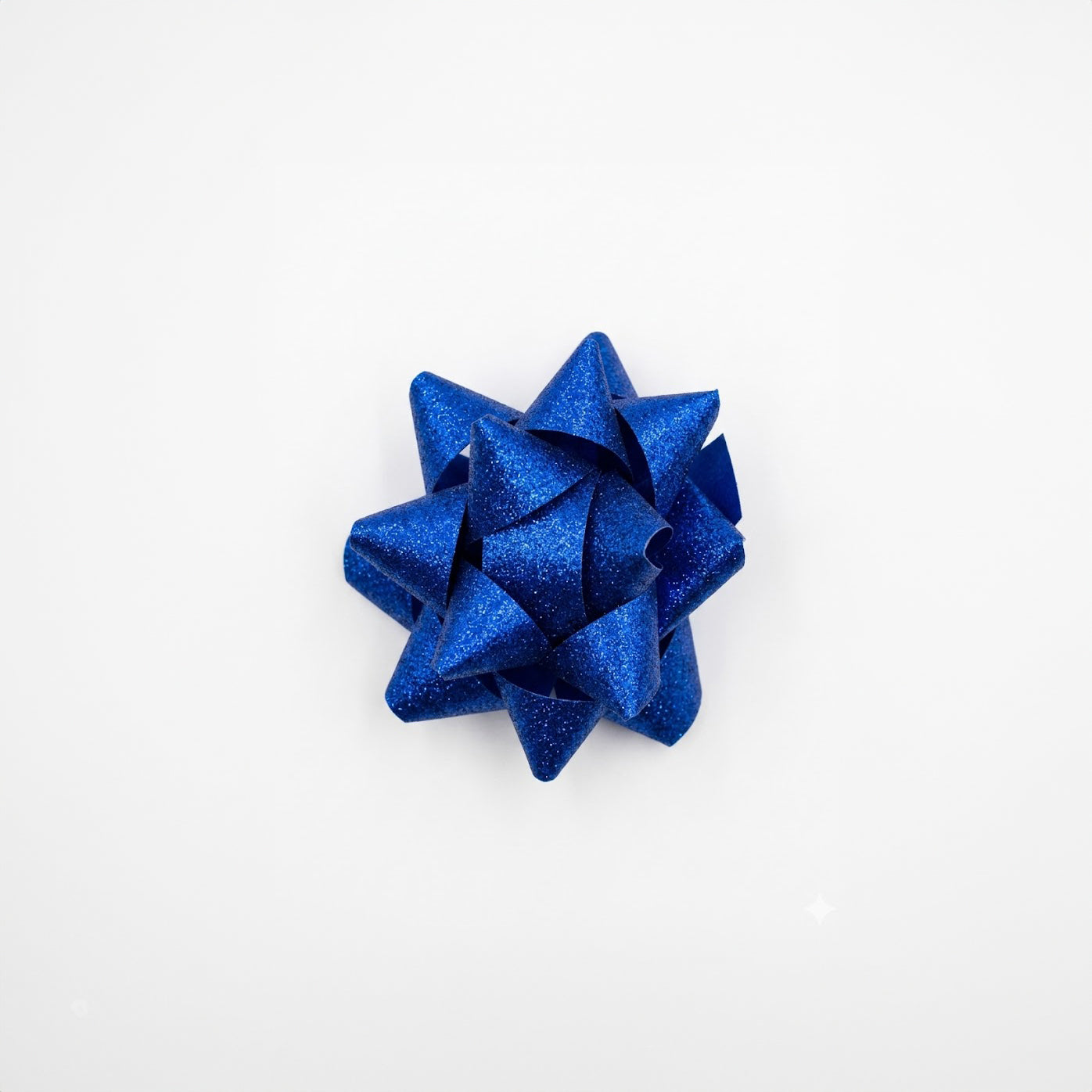 JIPPURI Matte Glitter Bow 2" Blue
