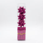 JIPPURI Matte Glitter Ribbon & Bow Set of 6 Magenta
