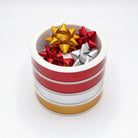 JIPPURI Ribbon Roll & Bow Set of 8 Metallic White Core Warm Tone
