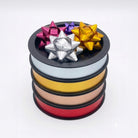 JIPPURI Ribbon Roll & Bow Set of 8 Metallic Black Core Warm Tone