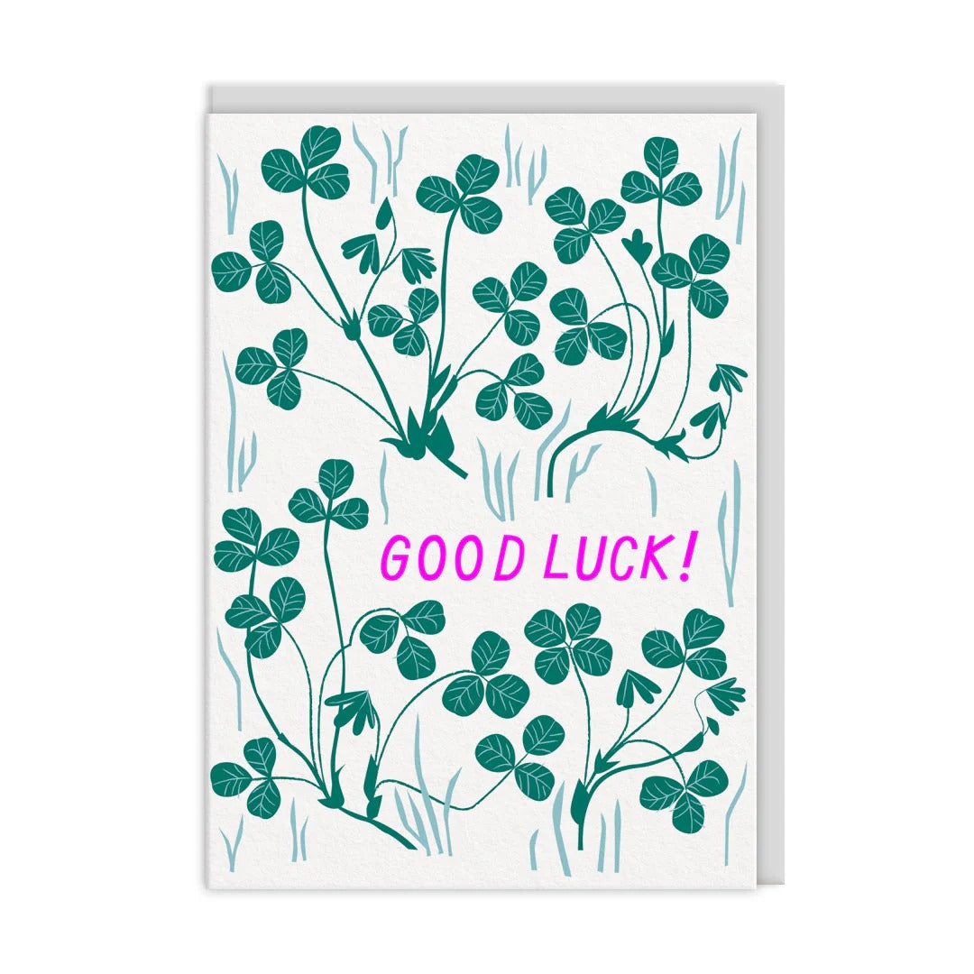 OHH DEER Greeting Card Lucky Clover