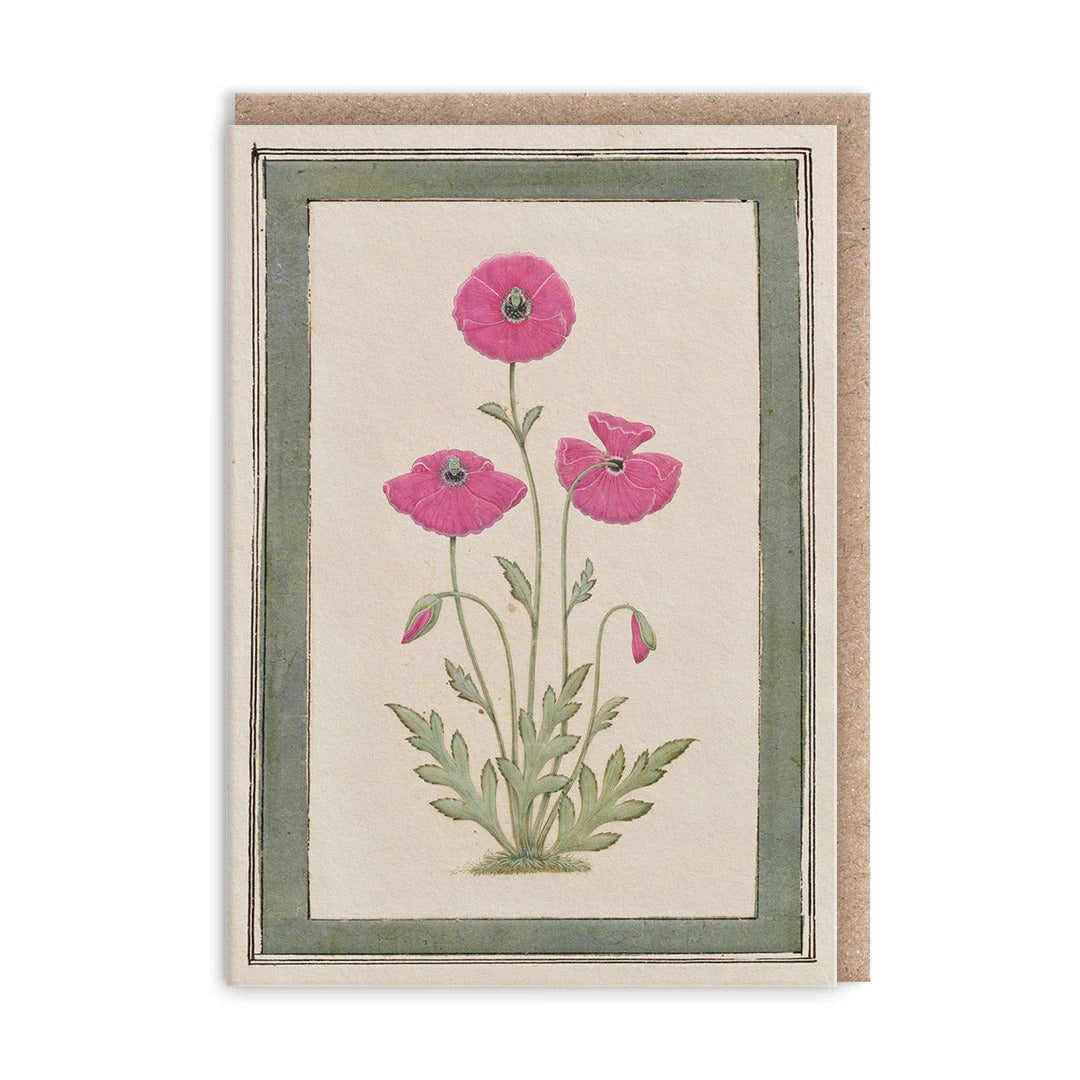 OHH DEER Greeting Card Poppies Mini