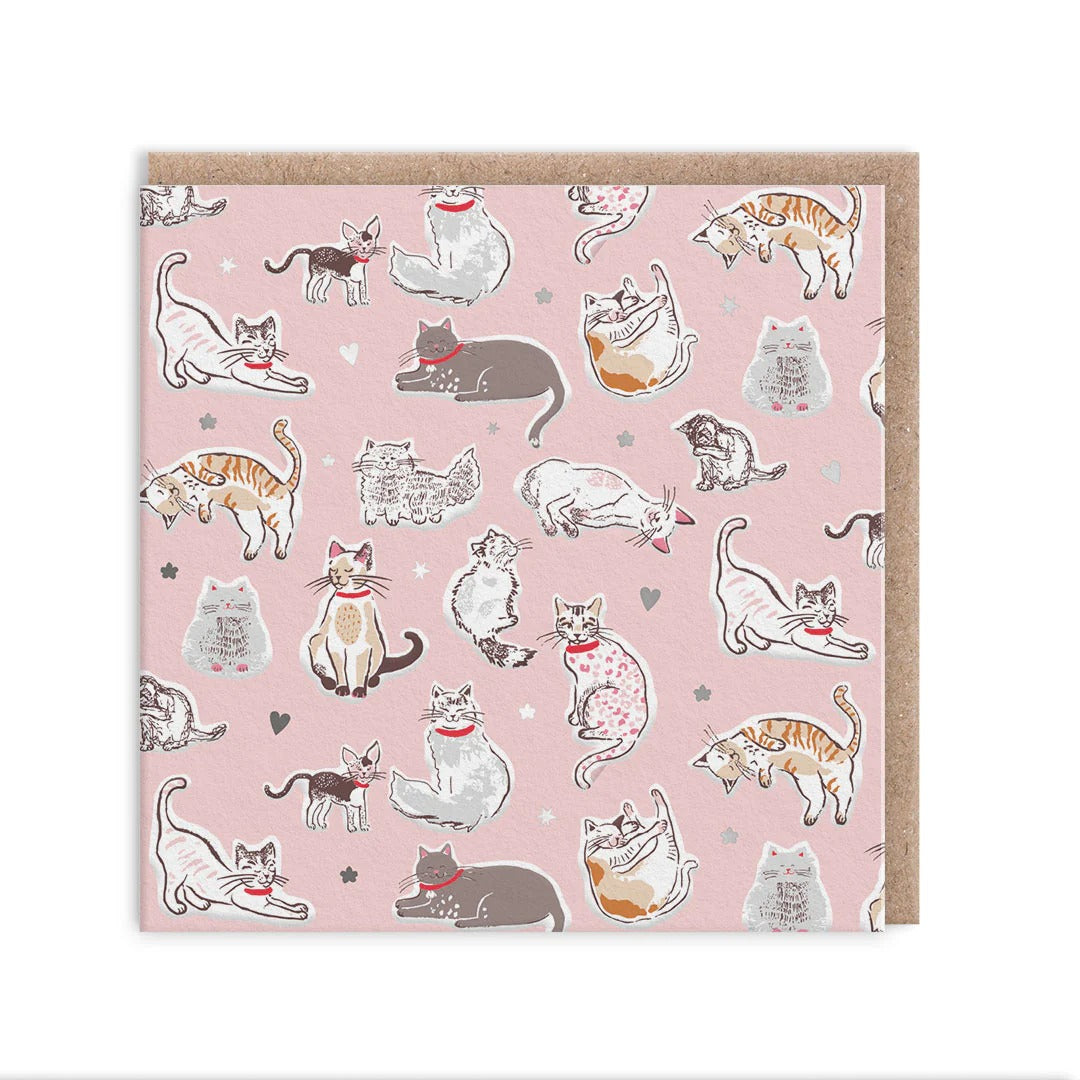 OHH DEER Greeting Card Cats Mini Square