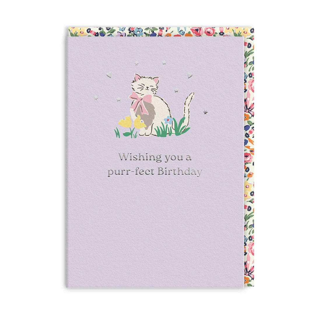 OHH DEER Greeting Card Purr-fect Birthday Cat