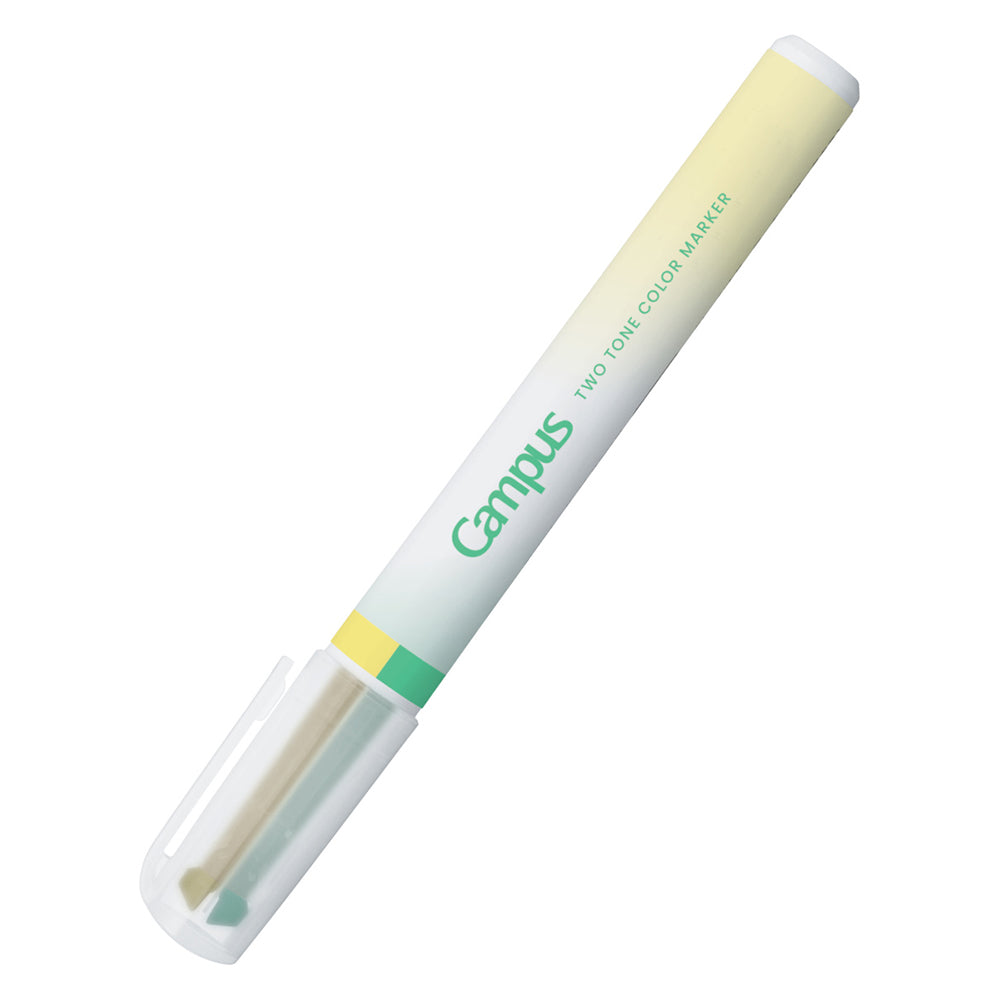 KOKUYO Mark+ 2 Tone Positive & Relax Marker Pen Green & Yelow