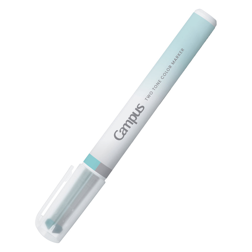 KOKUYO Mark+ 2 Tone Positive & Relax Marker Pen Grey & Blue Green