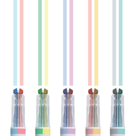 KOKUYO Mark+ 2 Tone Positive & Relax Marker Pen 5-pieces Colour Set