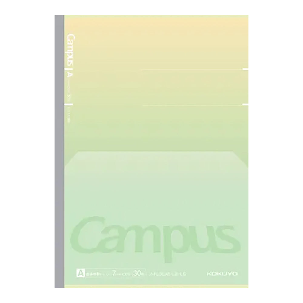 KOKUYO Campus Positive & Relax Flat Notebook B5 Dot Line 7mm 30-Sheets Citrus Green