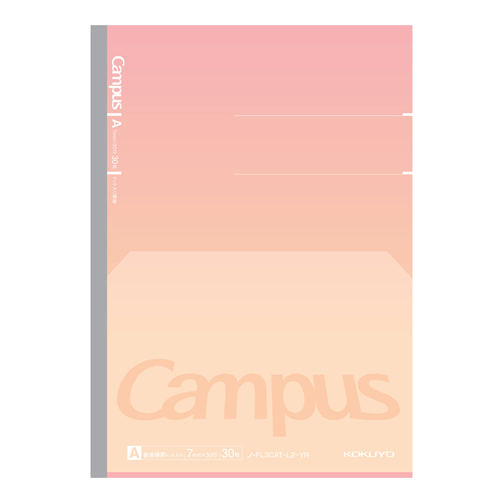 KOKUYO Campus Positive & Relax Flat Notebook B5 Dot Line 7mm 30-Sheets Sunset Coral