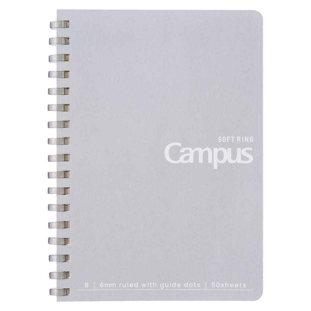 KOKUYO Campus Soft Ring Notebook A6 Dot Line 6mm 50-Sheets Grey