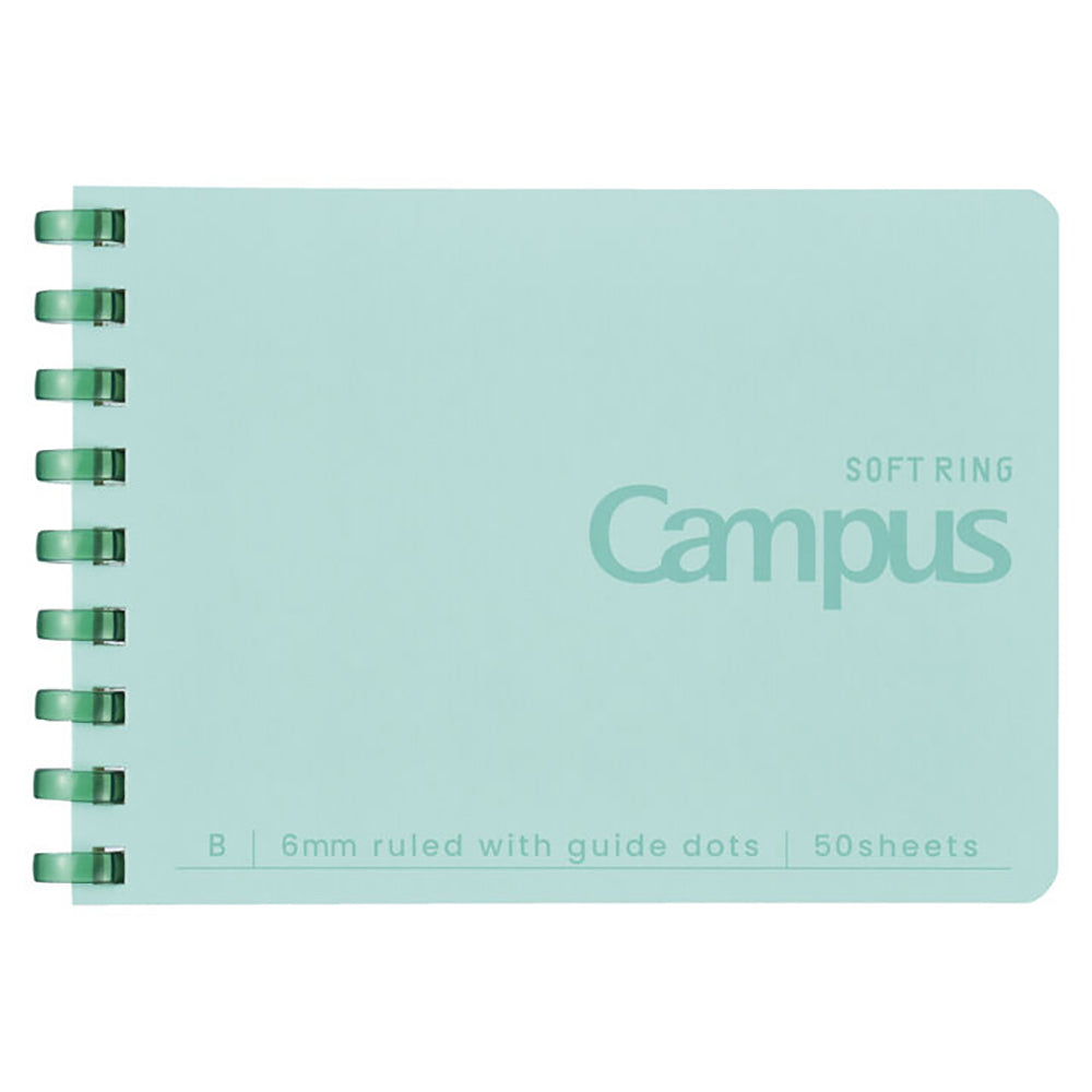 KOKUYO Campus Soft Ring Notebook A7 Dot Line 6mm 50-Sheets Green
