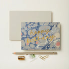 WANDERLUST PAPER CO Greeting Card Blue Marble Happy Birthday