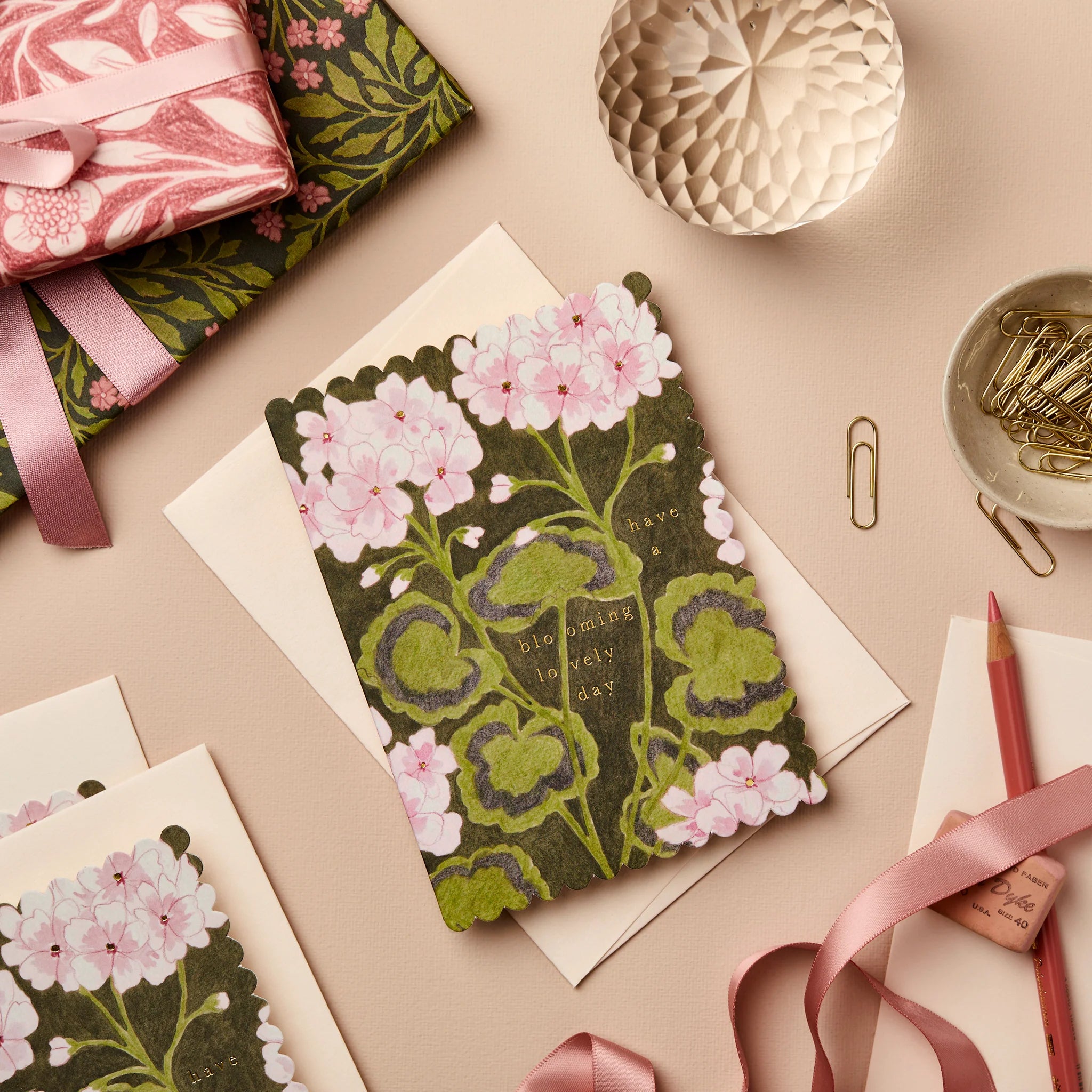 WANDERLUST PAPER CO Greeting Card Geranium Blooming Lovely Day
