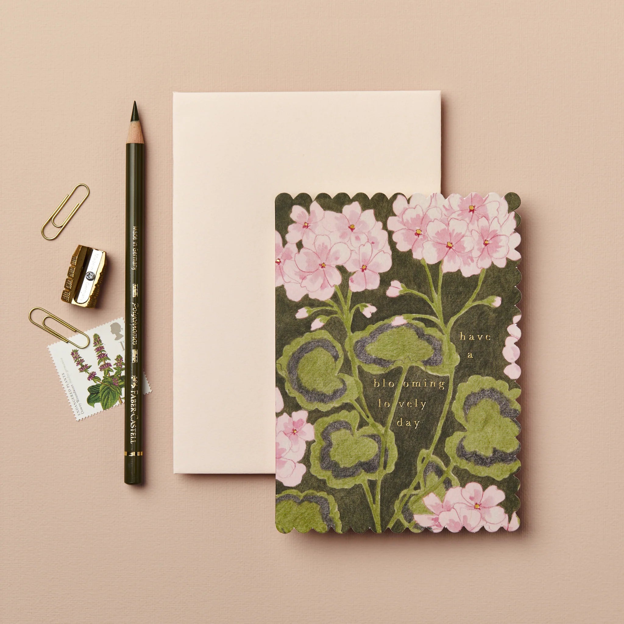 WANDERLUST PAPER CO Greeting Card Geranium Blooming Lovely Day