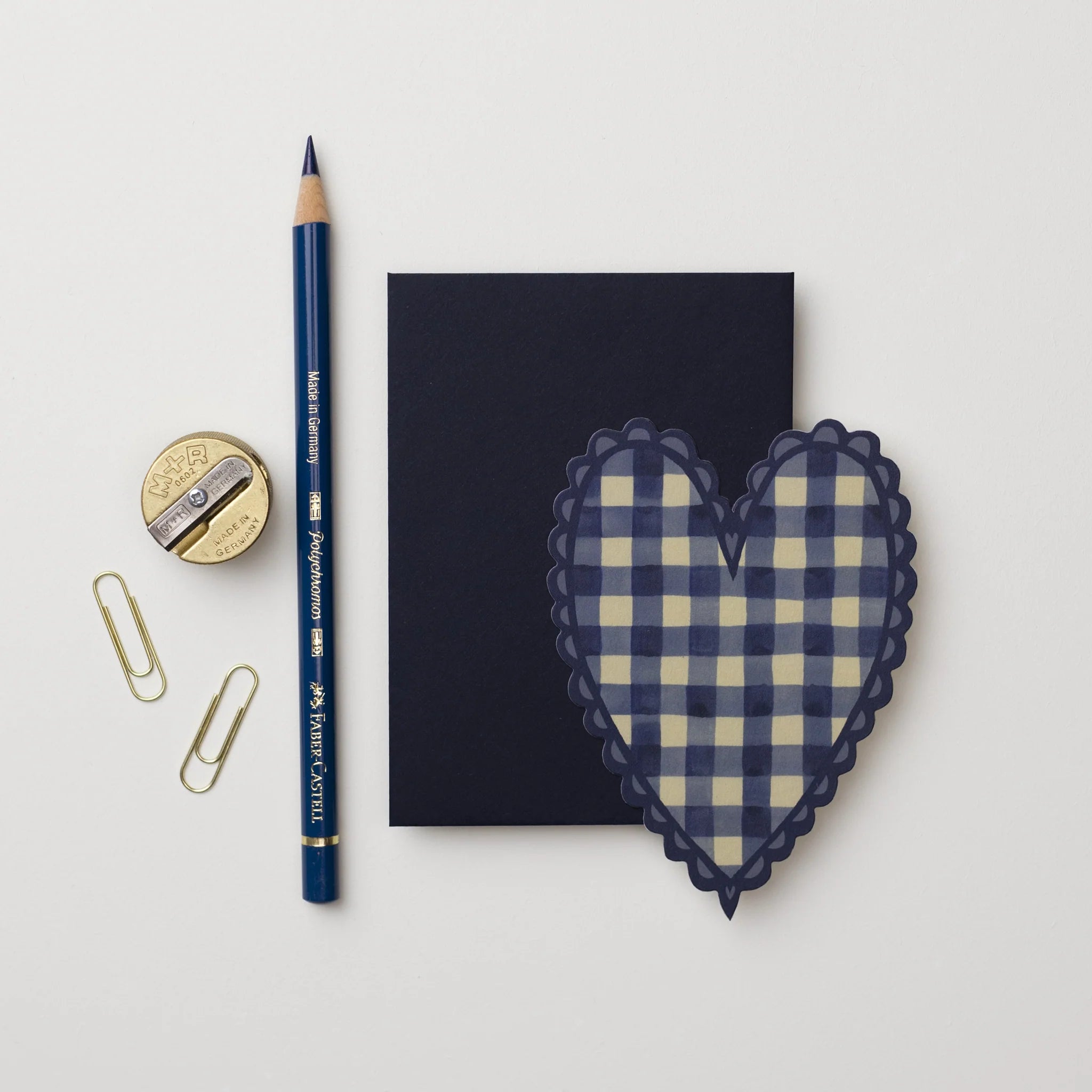 WANDERLUST PAPER CO Blue Heart Mini Card