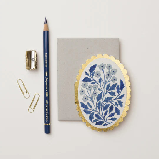 WANDERLUST PAPER CO Mini Card Blue Flora