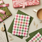 WANDERLUST PAPER CO Greeting Card Pink & Green Gingham Thank You