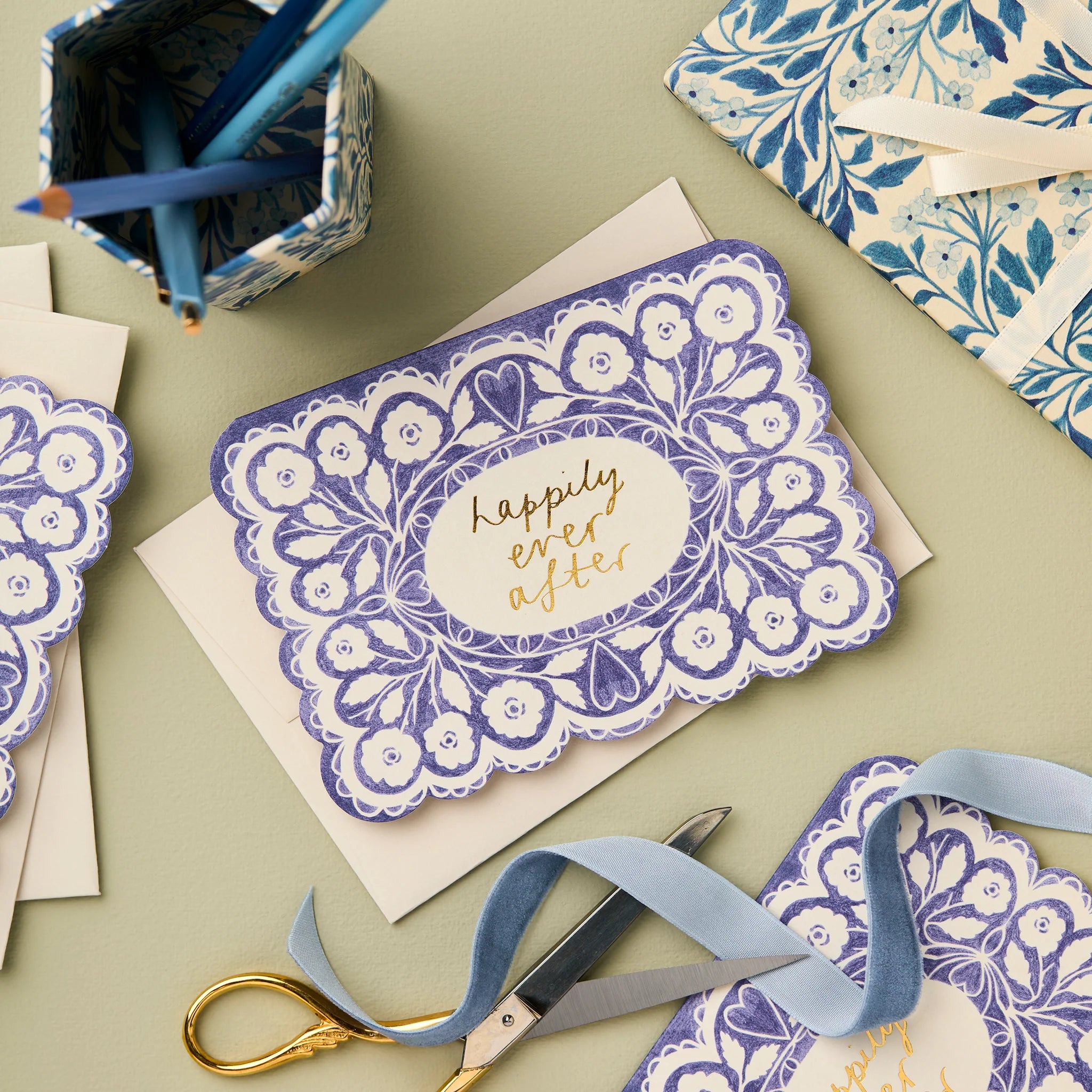 WANDERLUST PAPER CO Greeting Card Lace Happily Ever After