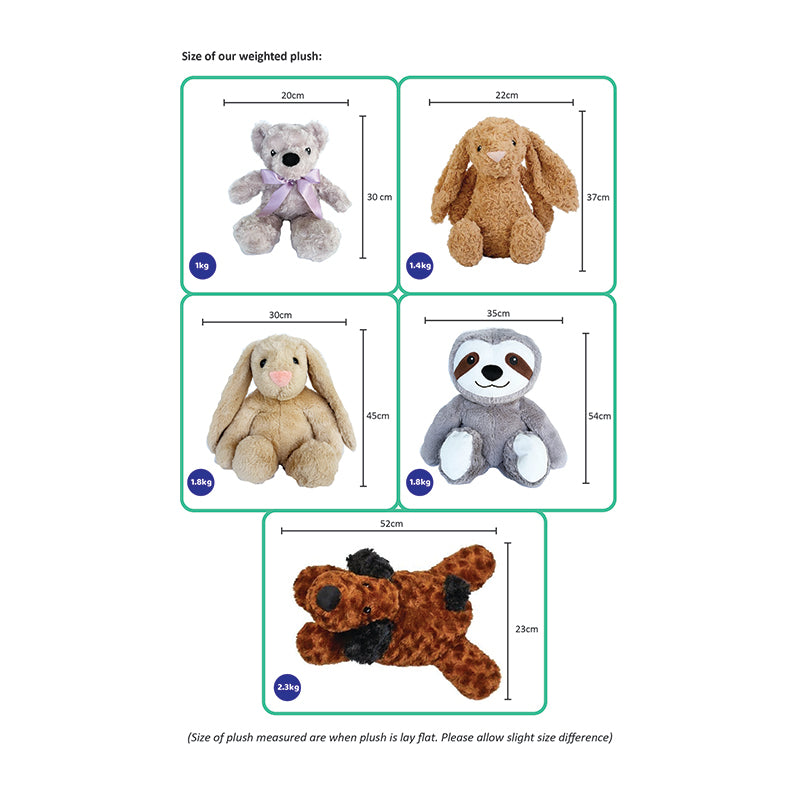 NOZIG Weighted Plush Toy For Sensory Seekers Berry Bear (1kg)