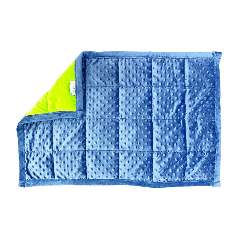 NOZIG Minky Dot Sensory Weighted Lap Pad 2kg Lime Green/Blue