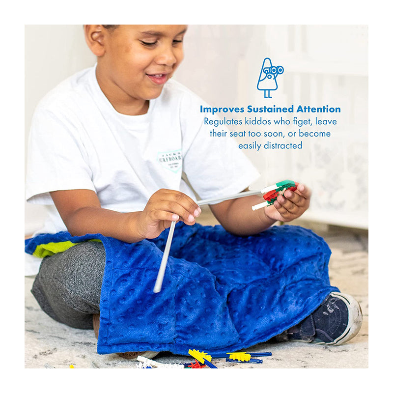 NOZIG Minky Dot Sensory Weighted Lap Pad 2kg Lime Green/Blue