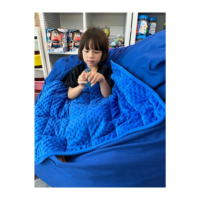NOZIG Minky Dot Sensory Weighted Lap Pad 2kg Lime Green/Blue