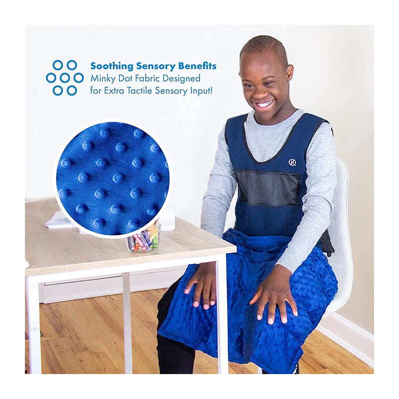 NOZIG Minky Dot Sensory Weighted Lap Pad 2kg Lime Green/Blue