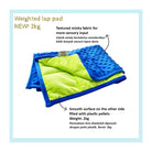 NOZIG Minky Dot Sensory Weighted Lap Pad 2kg Lime Green/Blue