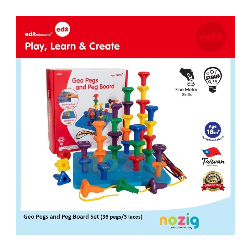 NOZIG EDX Education Geo Pegs and Peg Board Set 36