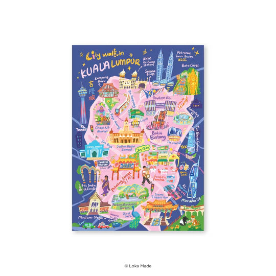 LOKAMADE Doodle Land Postcard City Walk in Kuala Lumpur