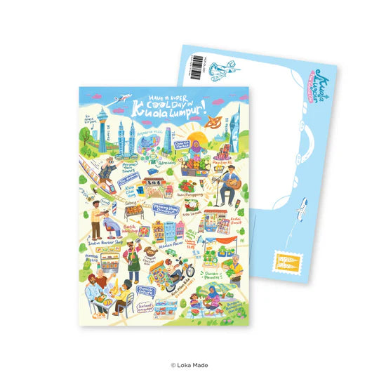 LOKAMADE Doodle Land Postcard Have a Super Cool Day in Kuala Lumpur