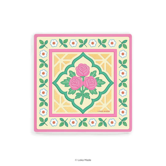 LOKAMADE Tales of Tiles Mosaic Coaster Rosy Heritage