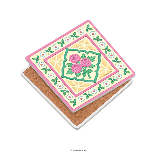 LOKAMADE Tales of Tiles Mosaic Coaster Rosy Heritage
