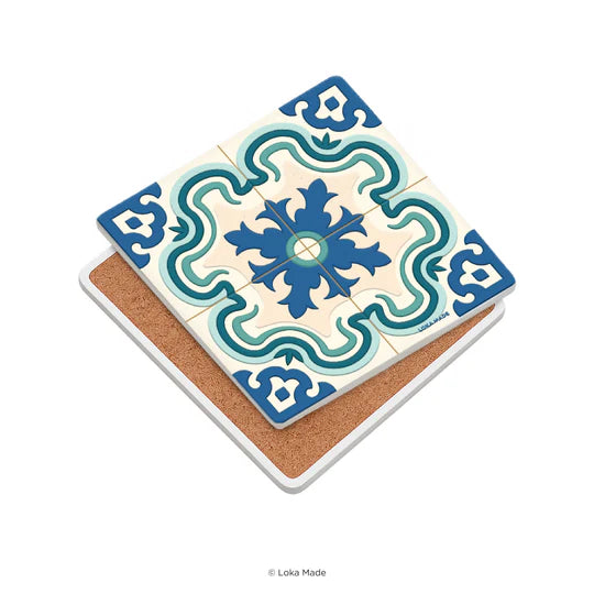 LOKAMADE Tales of Tiles Mosaic Coaster Cerulean Crest