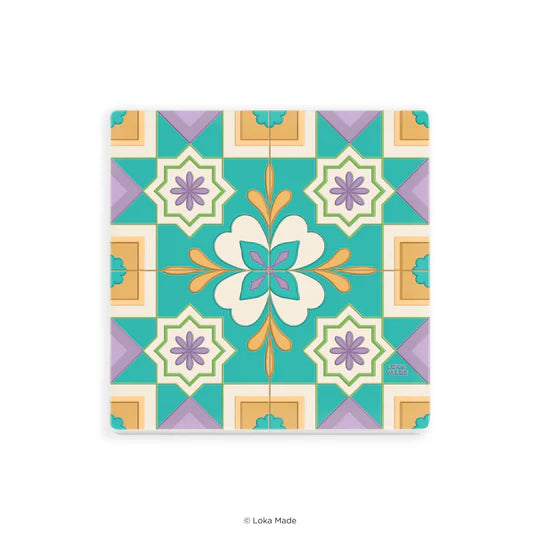 LOKAMADE Tales of Tiles Mosaic Coaster Floral Kaleidoscope