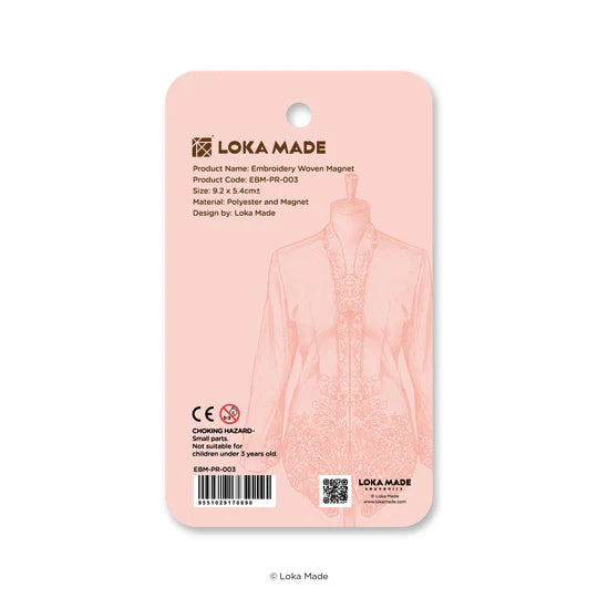 LOKAMADE Kebaya Nyonya Embroidery Magnet Sri Mawar