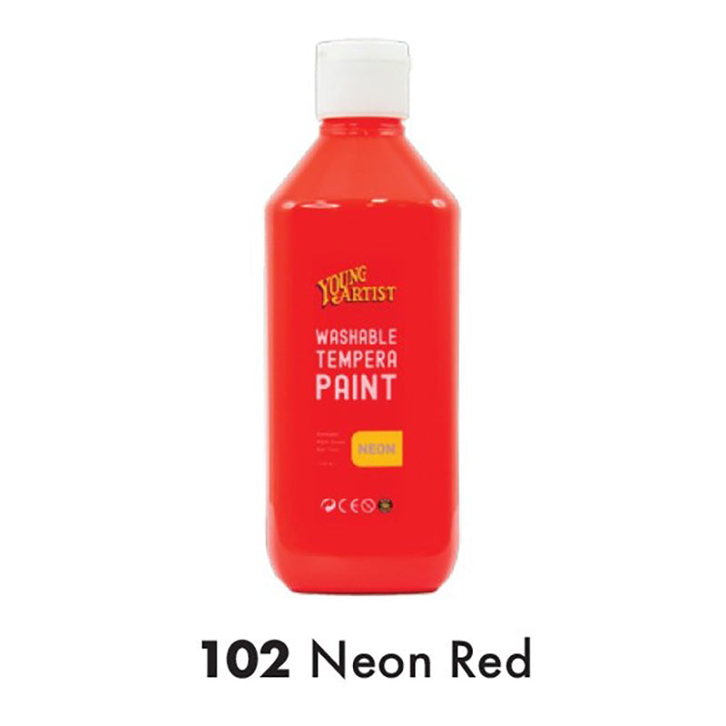 KCK Young Artist Tempera Paint 500ml #102 Neon Red
