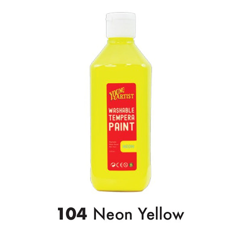 KCK Young Artist Tempera Paint 500ml #104 Neon Yellow