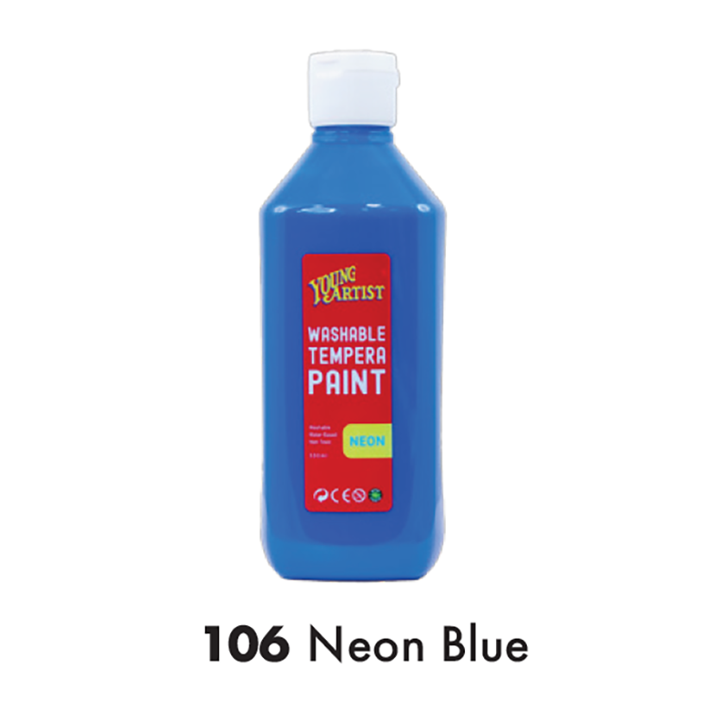 KCK Young Artist Tempera Paint 500ml #106 Neon Blue