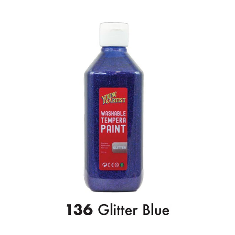 KCK Young Artist Tempera Paint 500ml #136 Glitter Blue