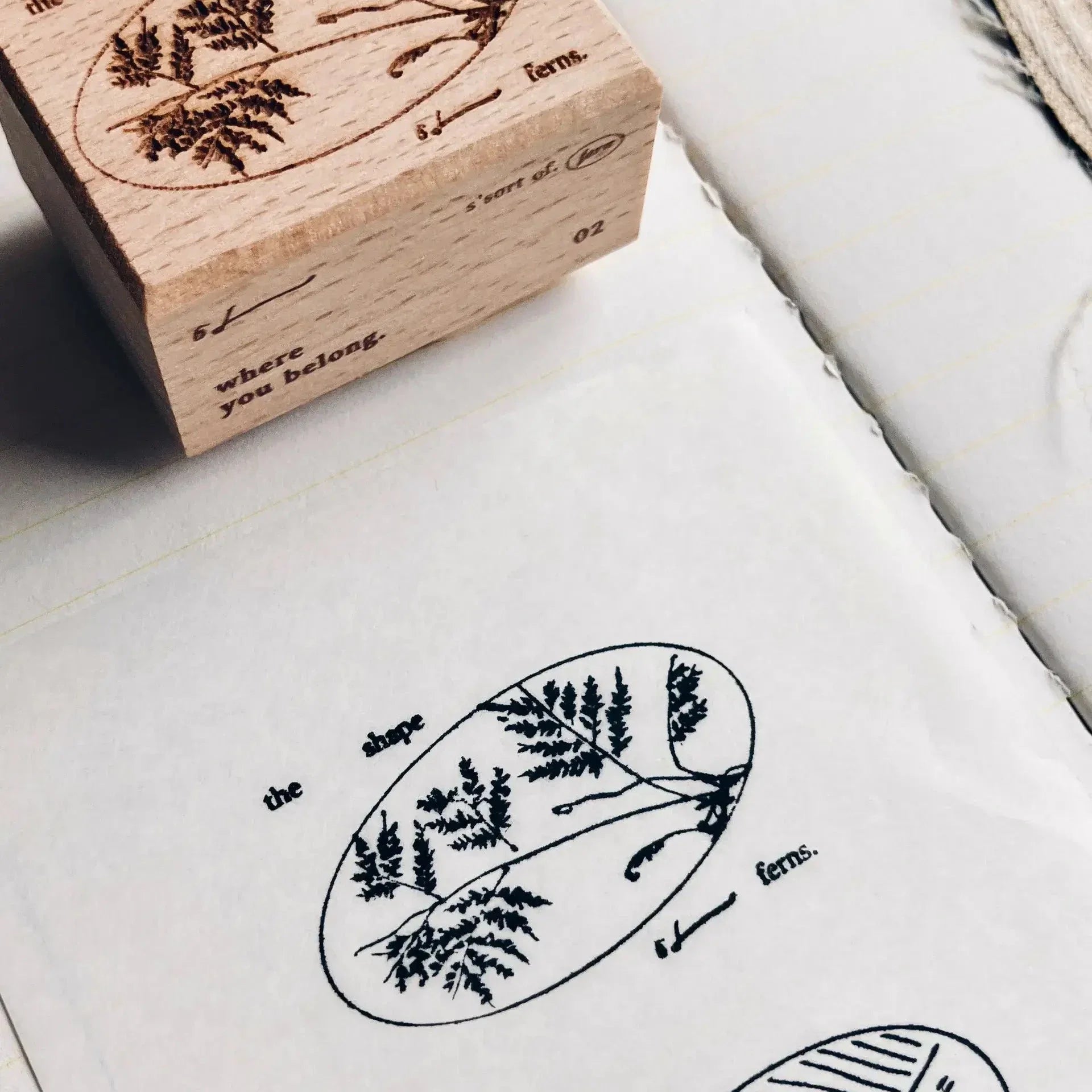 SOMESORTOF.FERN Rubber Stamp the shape of ferns