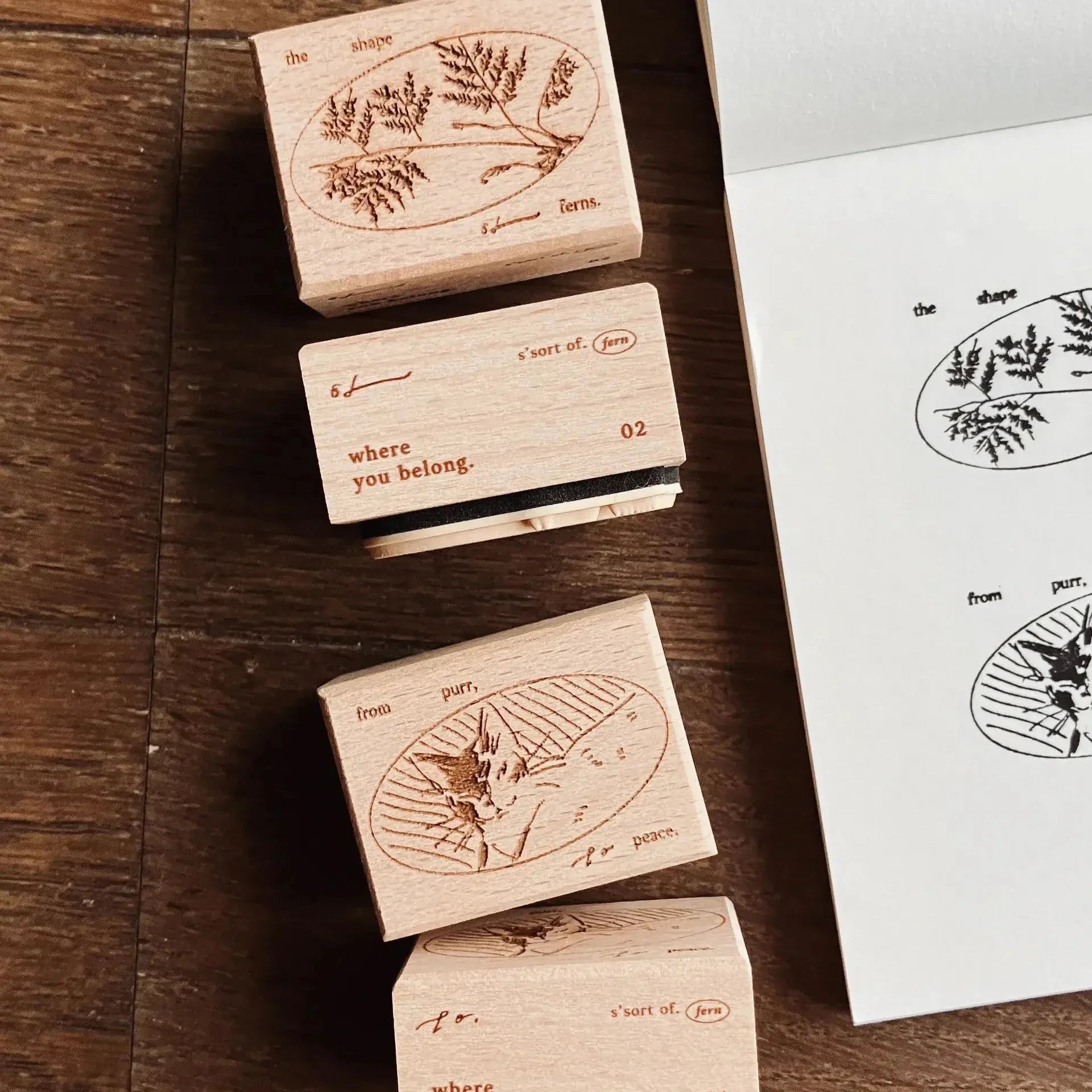 SOMESORTOF.FERN Rubber Stamp the shape of ferns
