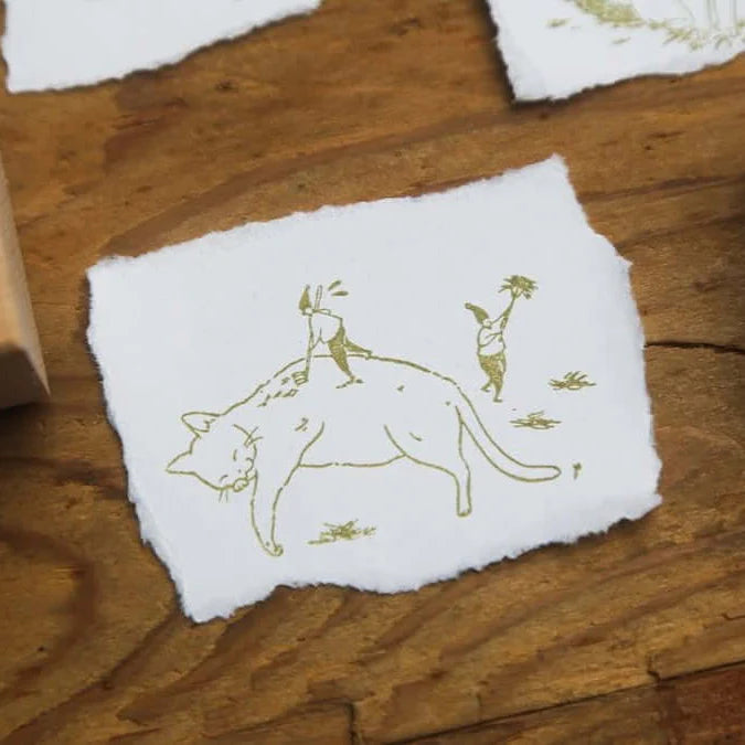 MODAIZHI Rubber Stamp Cat Attendant (A) Litter Box Treasure Hunger