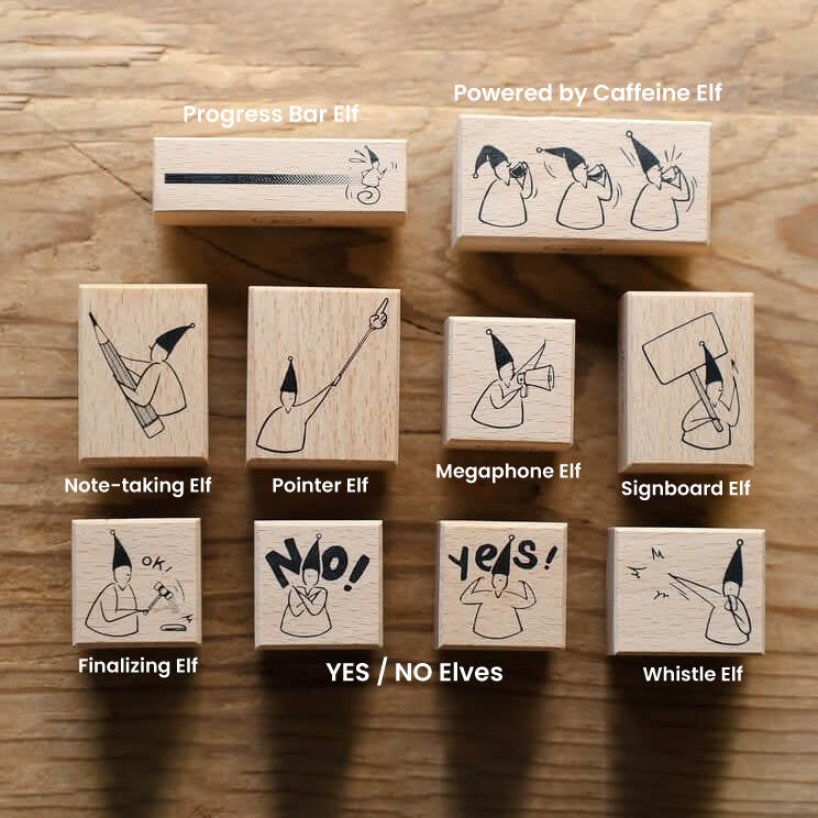 MODAIZHI Rubber Stamp Collection: Notice Signboard Elf