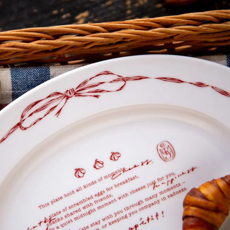 OURS Oval Ceramic Plate Bon Appetit!