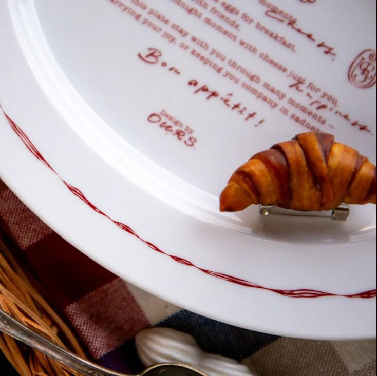 OURS Oval Ceramic Plate Bon Appetit!
