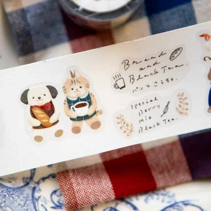 OURS Die-Cut PET Tape Sleeping Cat Sample Roll (70cm per cycle)