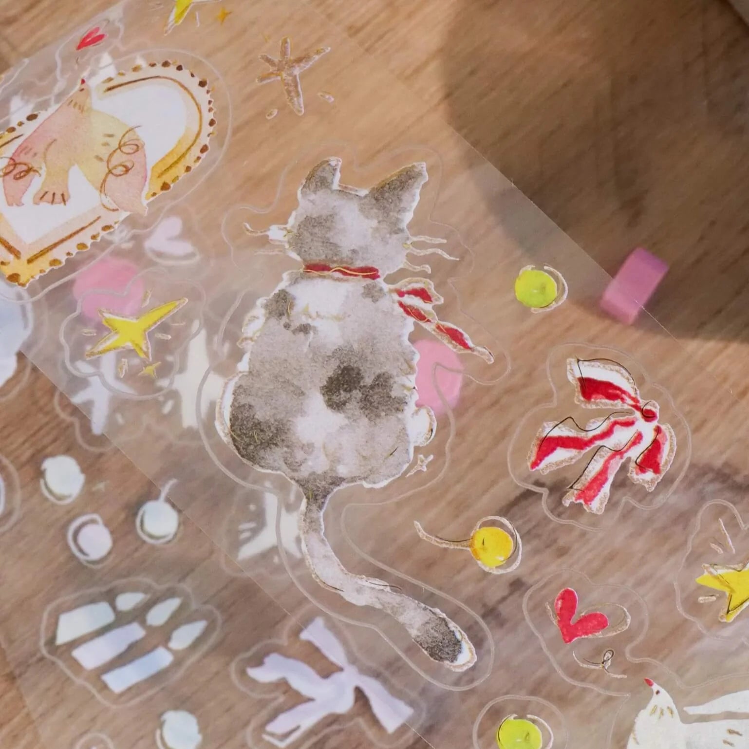 MEOW ILLUSTRATION Kiss-Cut PET Tape The Starry Night Sample Roll (150cm per cycle)