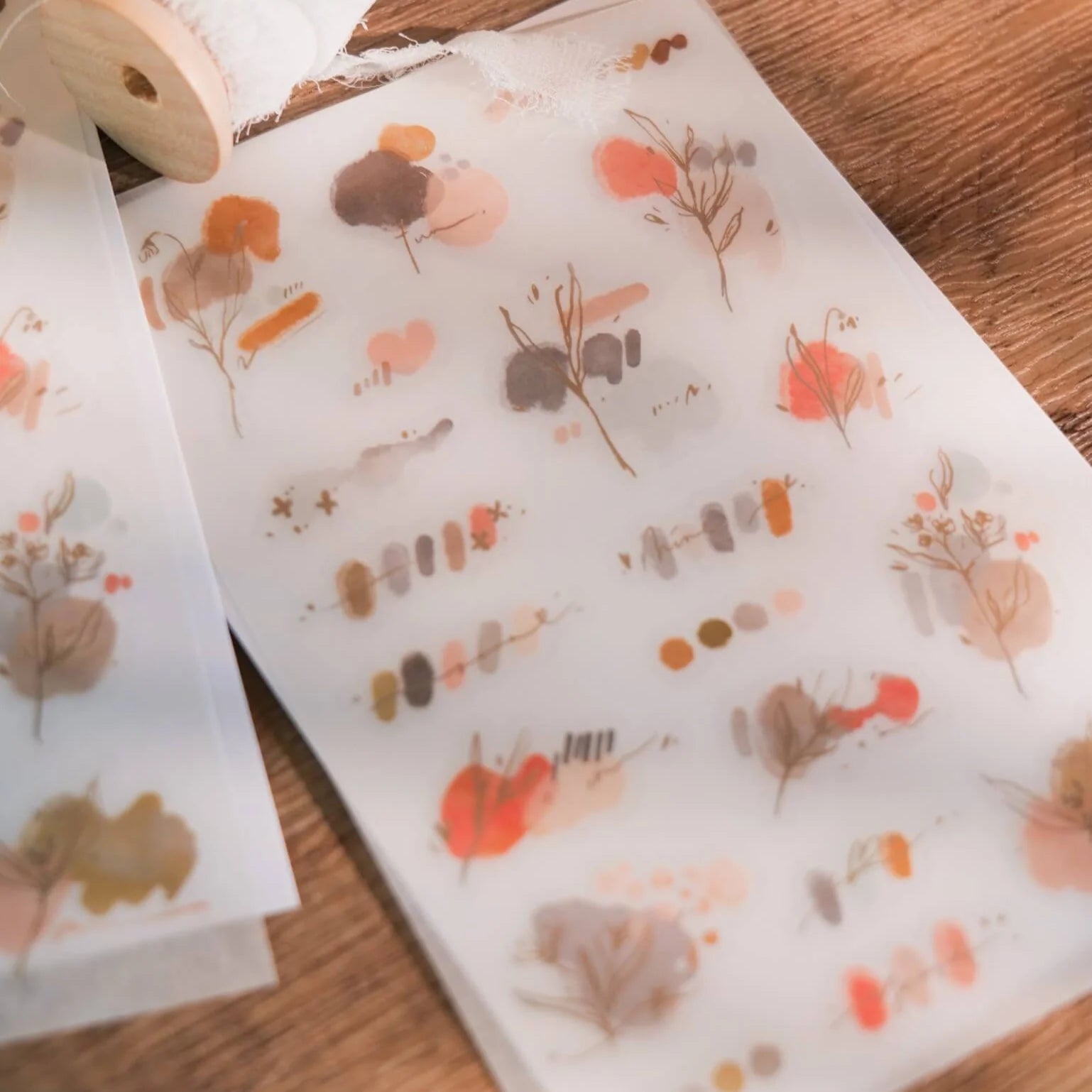 MEOW ILLUSTRATION Print-On Stickers Rosewood