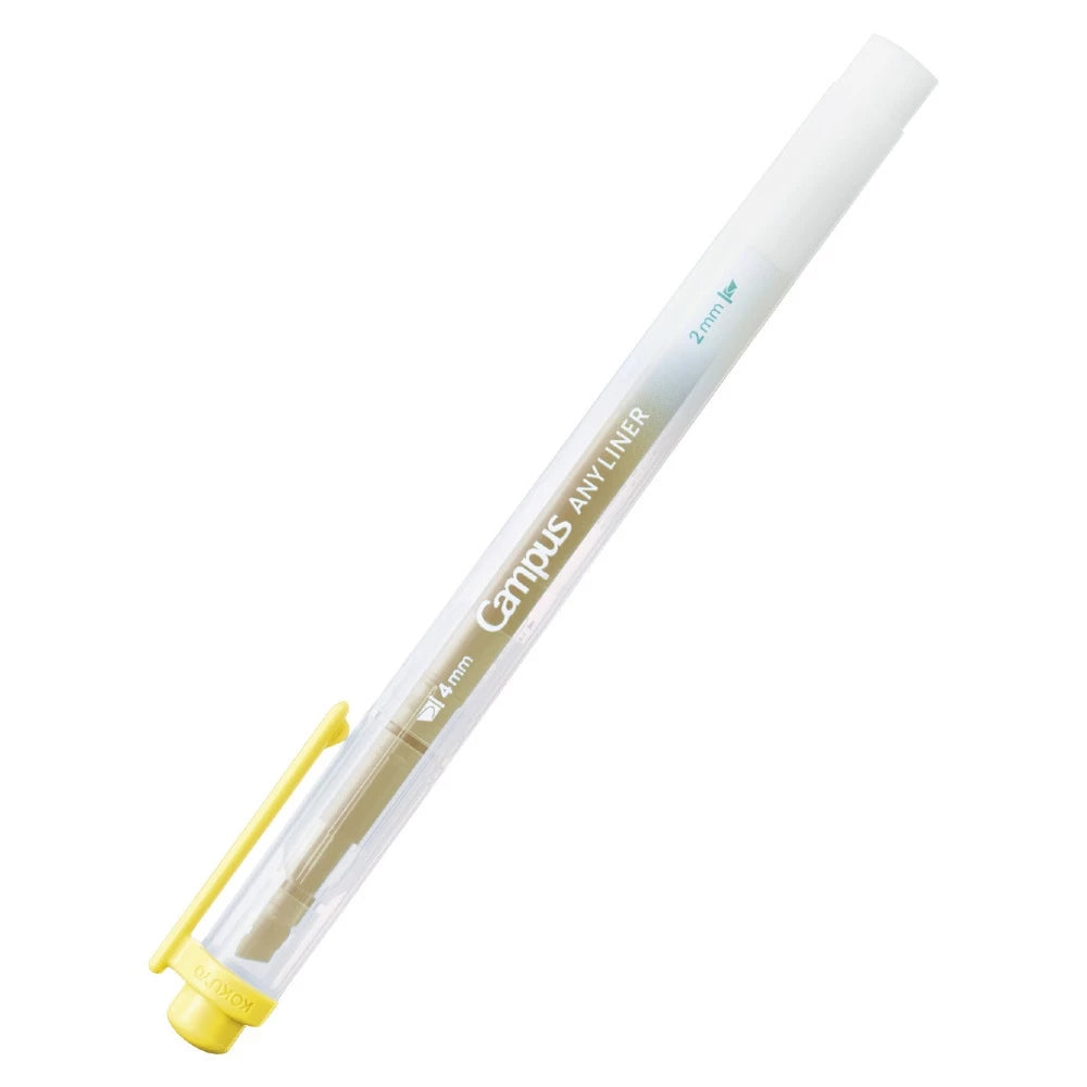 KOKUYO Campus Any Liner Highlighter 4mm/2mm Dual Tip Smoke Yellow (WPM2-13)